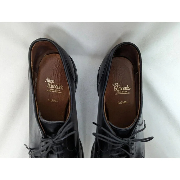 Allen Edmonds sz. 7.5 D LASALLE Split-Toe Oxfords Black Mens Dress Shoes Classic main image 4